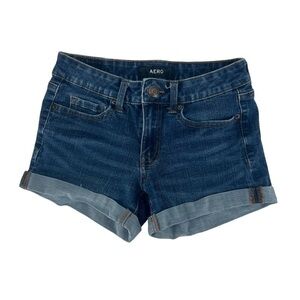 Aeropostale Low Rise Midi Cuffed Hem Jean Shorts Size 2 Women’s